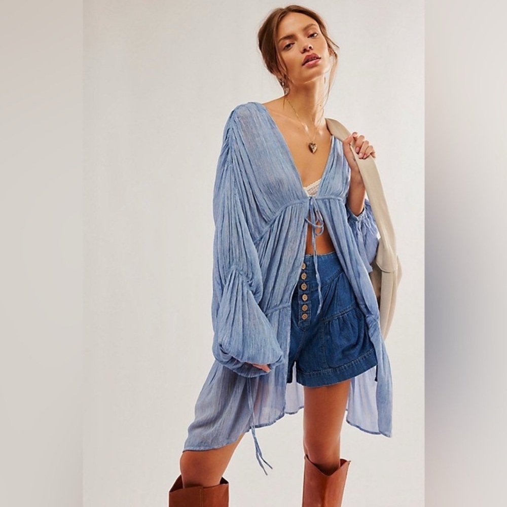 Free People Blue Juliet Duster